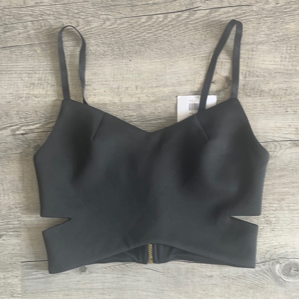 Cropped cami with side cutout size 4